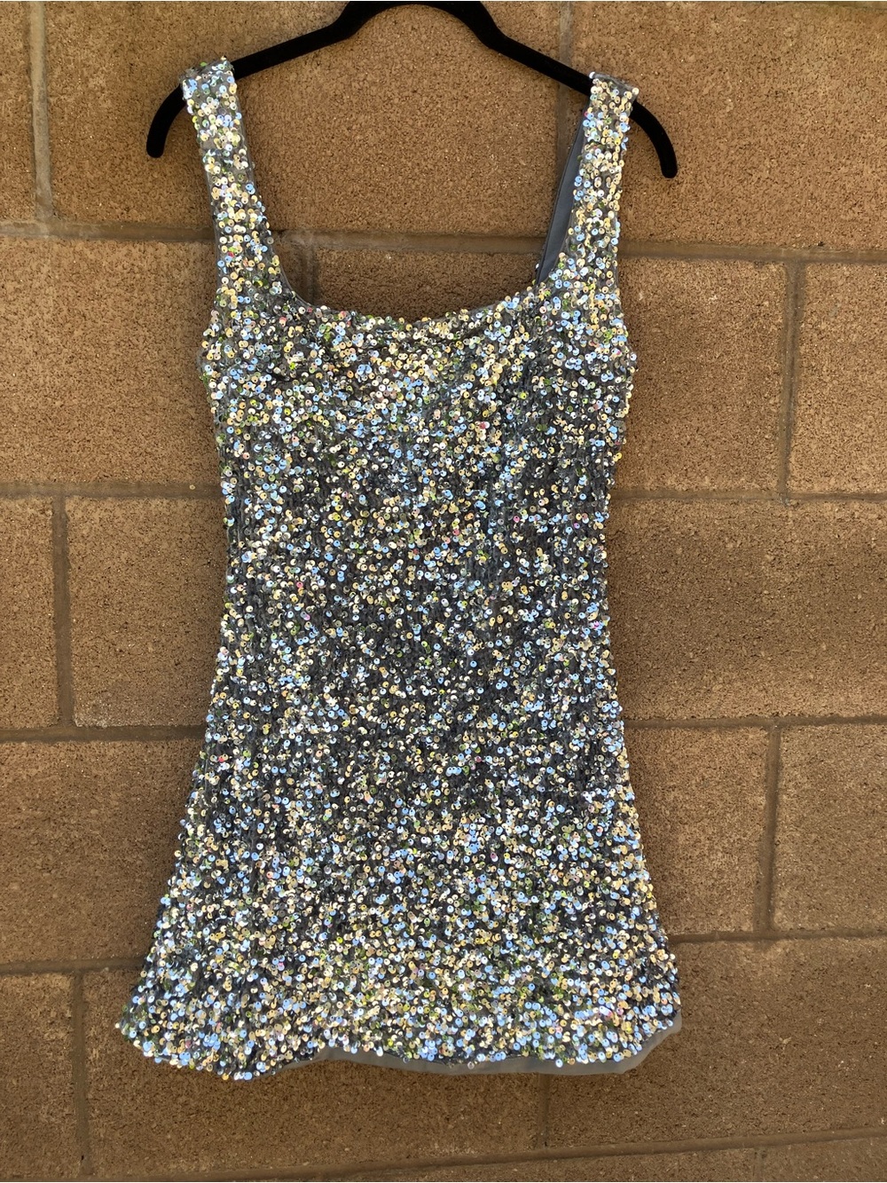 Princess Polly Silver Sequin Tank Mini Dress